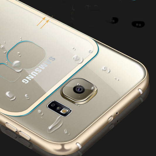 Luxury Dual Layer Hybrid Metal Aluminum Bumper  +Clear Acrylic Back Case For Samsung Galaxy S6 / S6 Edge G925 Ultra Thin Cover - Shopy Max