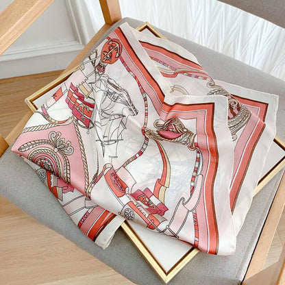70*70cm Spring Autumn Lady Beach Silk Scarf New Style Headscarf Women Fashion Square shawl wrap Luxury foulard bandanna muffler