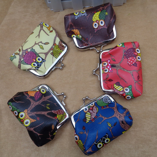 Clip Leather Material Key Bag Coin Purse Student Coin Storage Bag