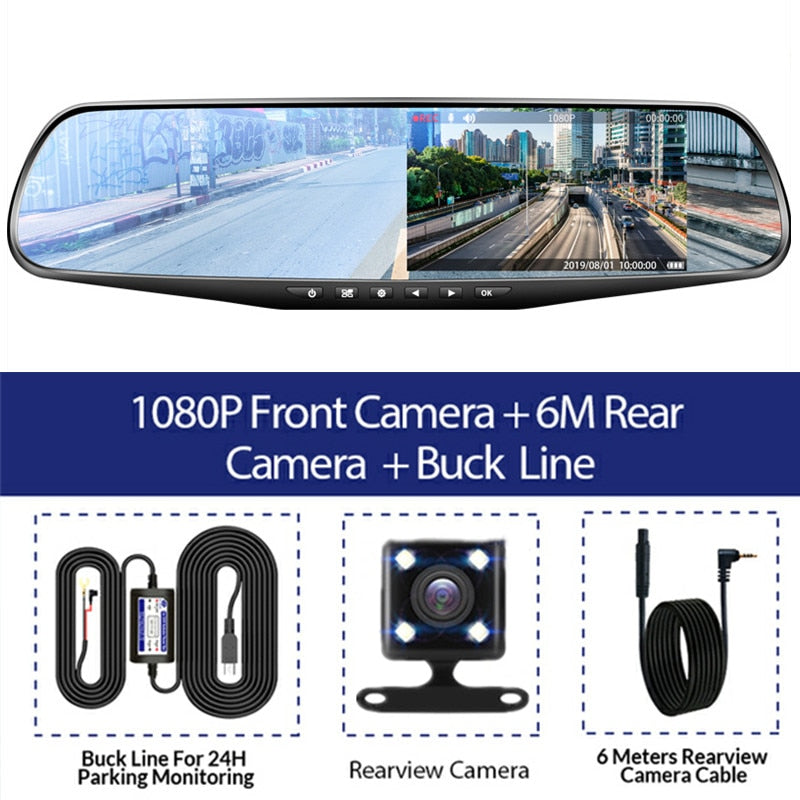 Driving Recorder Front and Rear Cameras 4.3 Inch Night Vision