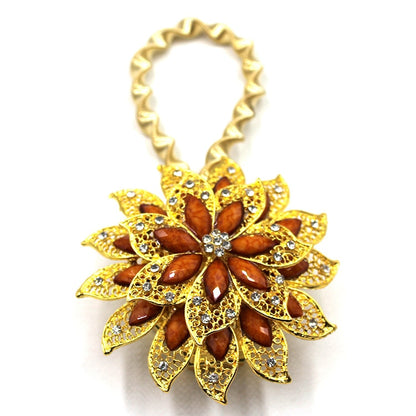 Colorful Curtain Buckle Flower Stretchable Spring Magnetic Curtain Clip Curtain Holder Rhinestone Creative Strap Flower Cortinas