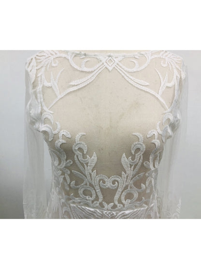 iRicheraf Elegant Long Sleeve Deep V-neck Party Dress Sexy Lace Mesh Floor