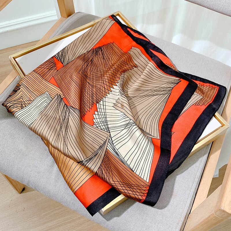 70*70cm Spring Autumn Lady Beach Silk Scarf New Style Headscarf Women Fashion Square shawl wrap Luxury foulard bandanna muffler