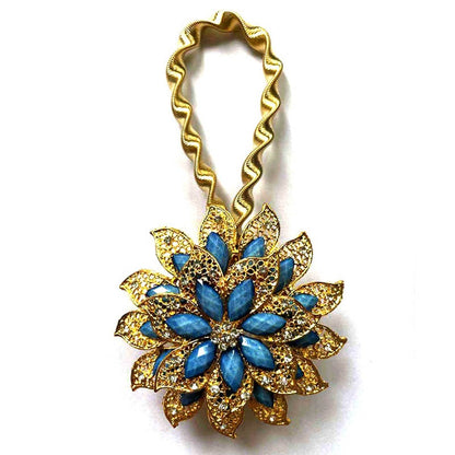 Colorful Curtain Buckle Flower Stretchable Spring Magnetic Curtain Clip Curtain Holder Rhinestone Creative Strap Flower Cortinas