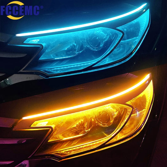 2pcs LED DRL Car Daytime Running Light Flexible Waterproof