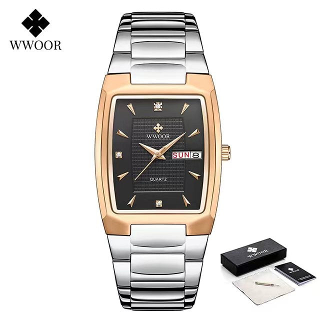 Men's Wristwatch 2022 WWOOR Brand Luxury Quartz Watch Waterproof Business Male Date Clock Casual Fashion Black Relogio Masculino