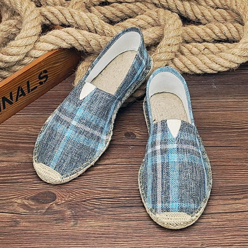 2022 Summer Autumn Men Canvas Shoes Breathable Men's Casual Shoes Slip-On Hemp Shoes Graffiti Espadrilles Women Footwear Flats