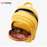 YIZHONG Leather Mini Backpack MultiFunction Small Backpack