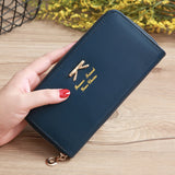 Women fashion wallet Golden Bow knot Long Leather Card Holders Clips Flower Hasp Buckle Open women's Wallets Clutch Purses