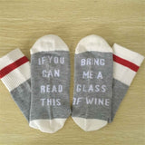 Autumn Spring Women Wine Socks Knitted Letter Cute Meia Funny