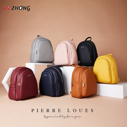 YIZHONG Leather Mini Backpack MultiFunction Small Backpack