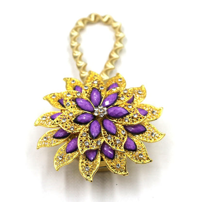 Colorful Curtain Buckle Flower Stretchable Spring Magnetic Curtain Clip Curtain Holder Rhinestone Creative Strap Flower Cortinas