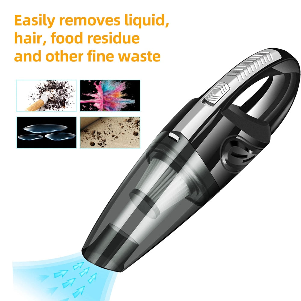 Car Wireless Vacuum Cleaner 9000PA Powerful Cyclone Suction