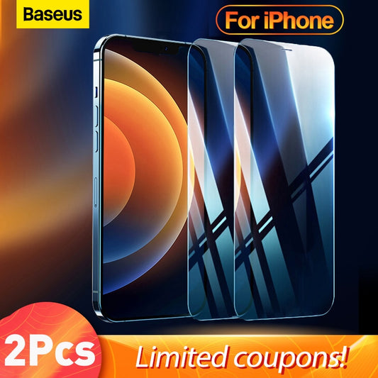 Baseus 2Pcs Tempered Glass For iPhone 14 13 Pro Max Protector For iPhone 12 Pro