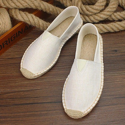 2022 Summer Autumn Men Canvas Shoes Breathable Men's Casual Shoes Slip-On Hemp Shoes Graffiti Espadrilles Women Footwear Flats - Shopy Max