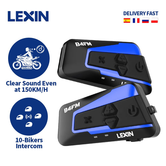 Lexin B4FM-X 10 Bikers Bluetooth Motorcycle Intercom Helmet Headsets