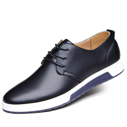 Men Summer Pu Leather Comfort Sneakers Fashion Male Slip On Breathable Flat