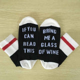 Autumn Spring Women Wine Socks Knitted Letter Cute Meia Funny