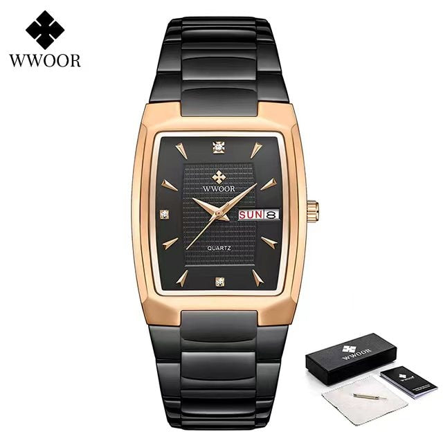 Men's Wristwatch 2022 WWOOR Brand Luxury Quartz Watch Waterproof Business Male Date Clock Casual Fashion Black Relogio Masculino