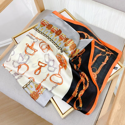 70*70cm Spring Autumn Lady Beach Silk Scarf New Style Headscarf Women Fashion Square shawl wrap Luxury foulard bandanna muffler