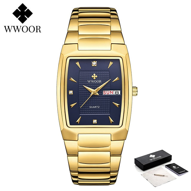 Men's Wristwatch 2022 WWOOR Brand Luxury Quartz Watch Waterproof Business Male Date Clock Casual Fashion Black Relogio Masculino