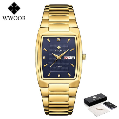 Men's Wristwatch 2022 WWOOR Brand Luxury Quartz Watch Waterproof Business Male Date Clock Casual Fashion Black Relogio Masculino
