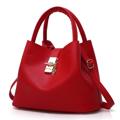 Bag Ladies Pu Bucket Bag Female Fashion Fiber Leather Portable Single Shoulder Messenger Bag