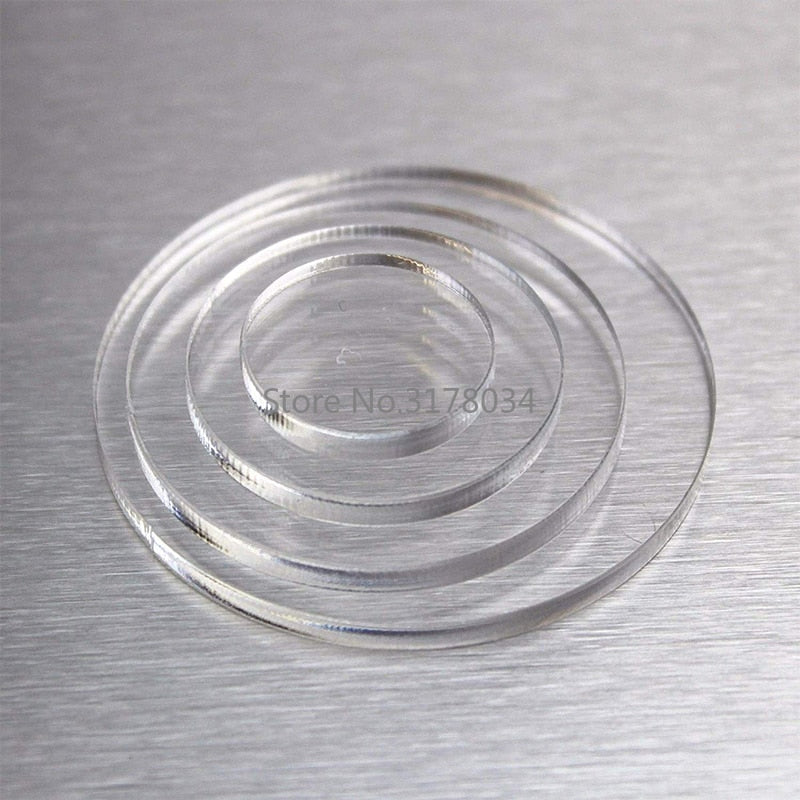 Extruded Circle Acrylic Discs Sheet For picture frames Round Cake Disks Holders DIY Craft Bake Goods Tool