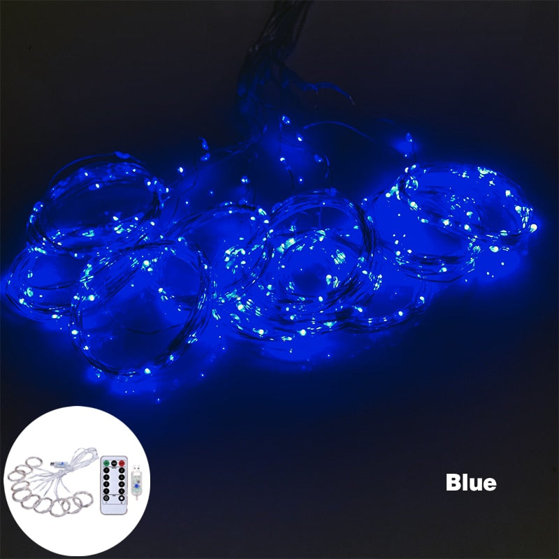 3m 100/200/300 LED Festoon Curtain String Light