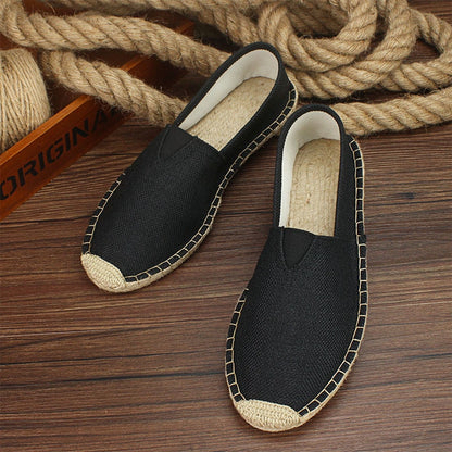 2022 Summer Autumn Men Canvas Shoes Breathable Men's Casual Shoes Slip-On Hemp Shoes Graffiti Espadrilles Women Footwear Flats - Shopy Max