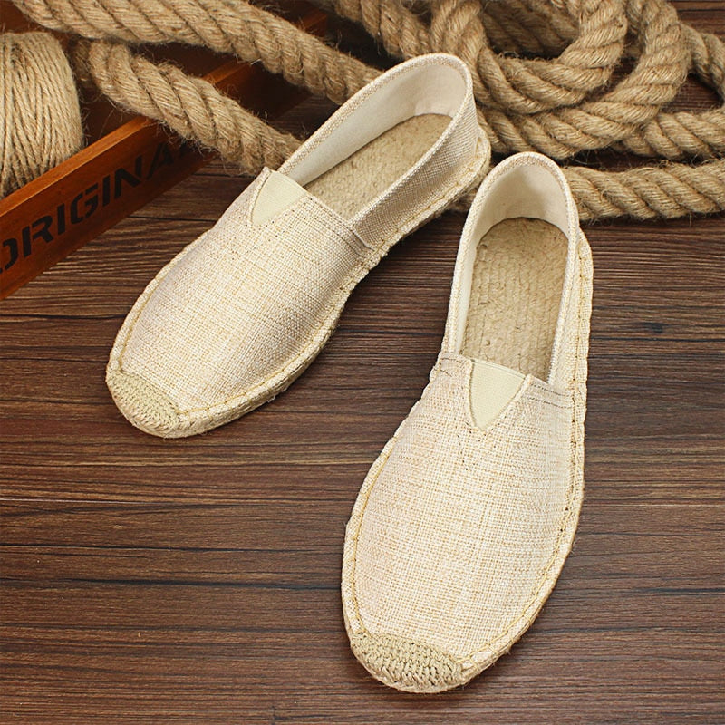 2022 Summer Autumn Men Canvas Shoes Breathable Men's Casual Shoes Slip-On Hemp Shoes Graffiti Espadrilles Women Footwear Flats - Shopy Max
