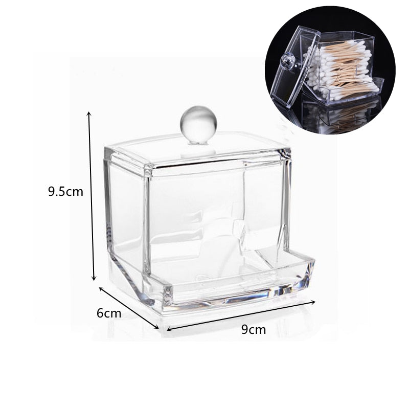 Storage Box For Cotton Swab Cosmetics Jewelry Cotton Rod Plastic Storage Container With Lid