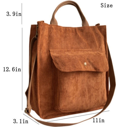 Corduroy Bag for Women Shoulder Bags Shopper Designer Handbags Spring Summer