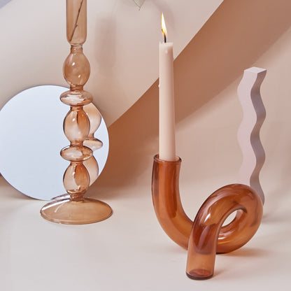 Glass Candle Stick Holders Taper Candles Holder for Candlestick Dinner