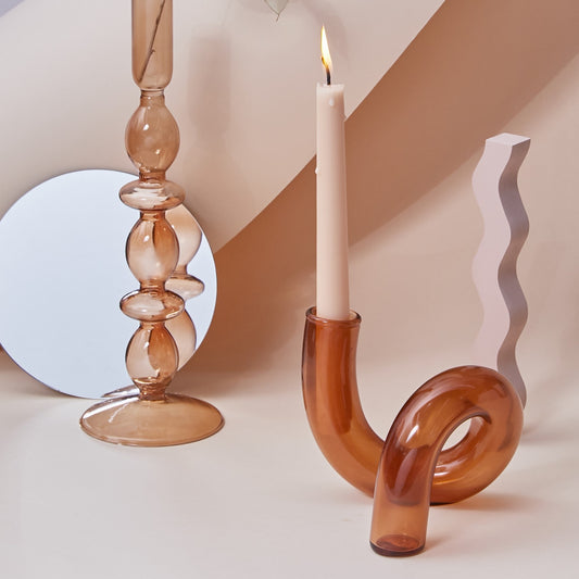Glass Candle Stick Holders Taper Candles Holder for Candlestick Dinner