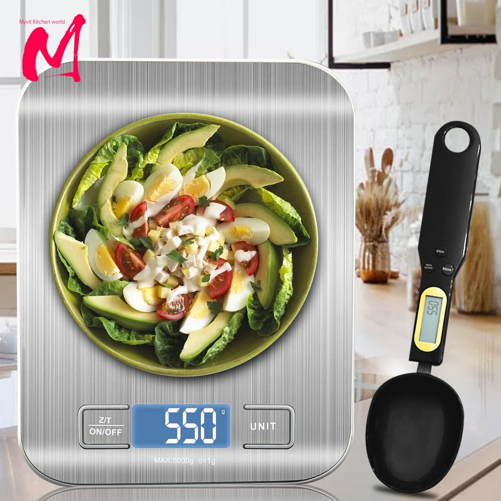 Digital Kitchen Scale, LCD Display 1g/0.1oz Precise Stainless Steel Food Scale - Shopy Max