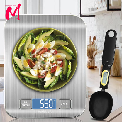 Digital Kitchen Scale, LCD Display 1g/0.1oz Precise Stainless Steel Food Scale - Shopy Max