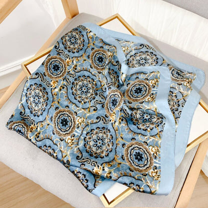 70*70cm Spring Autumn Lady Beach Silk Scarf New Style Headscarf Women Fashion Square shawl wrap Luxury foulard bandanna muffler