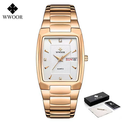 Men's Wristwatch 2022 WWOOR Brand Luxury Quartz Watch Waterproof Business Male Date Clock Casual Fashion Black Relogio Masculino