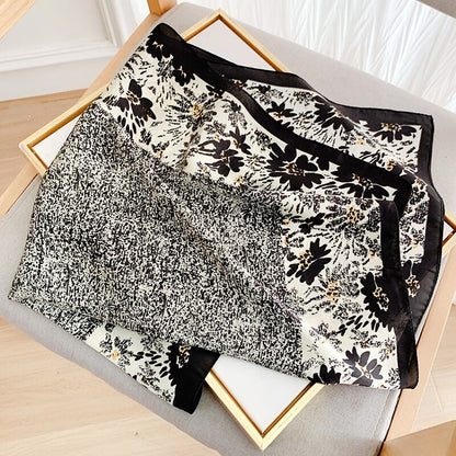 70*70cm Spring Autumn Lady Beach Silk Scarf New Style Headscarf Women Fashion Square shawl wrap Luxury foulard bandanna muffler