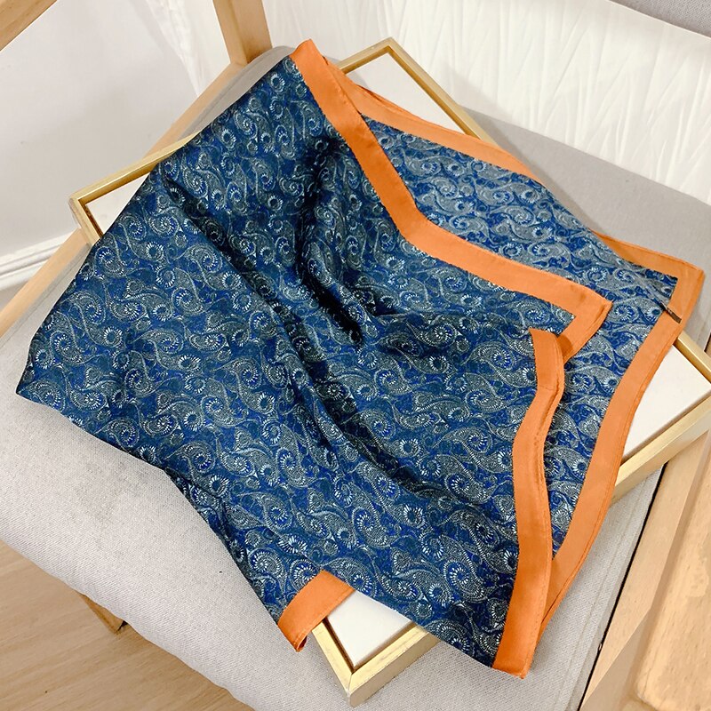 70*70cm Spring Autumn Lady Beach Silk Scarf New Style Headscarf Women Fashion Square shawl wrap Luxury foulard bandanna muffler