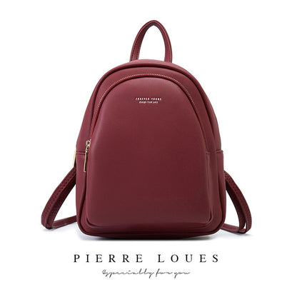 YIZHONG Leather Mini Backpack MultiFunction Small Backpack