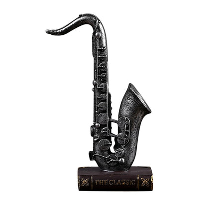 ERMAKOVA 11.4"(29cm)Retro Resin Sax with Book Figurine Saxophone Miniature