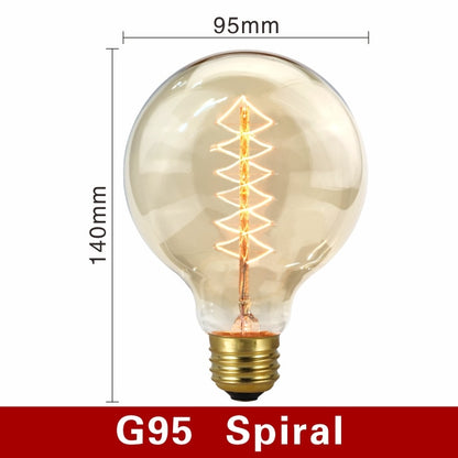 Retro Edison Bulb E27 220V 40W Light Bulb A60 ST58 ST64 T10 T45 T185 G80 G95 Filament