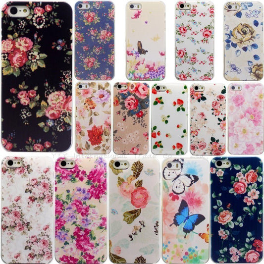 Shell For Apple iPhone 5 5S 5G Cases iPhone5S iPhone5 Back Case Cover Printing Flower Floral Cell Phone Cases:HHWV- 05 TTT & 099 - Shopy Max