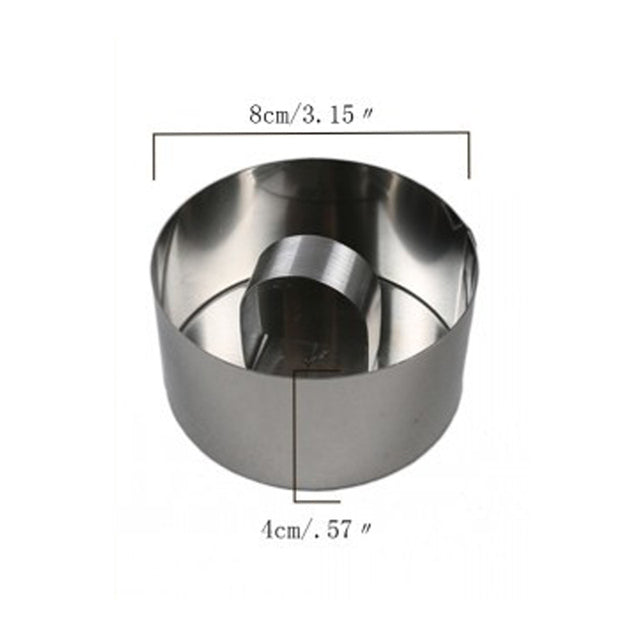 Stainless Steel Cake Ring Mousse Cake Mold Onigiri Sushi Tool with Push Plate Non-