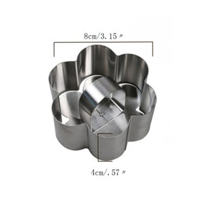 Stainless Steel Cake Ring Mousse Cake Mold Onigiri Sushi Tool with Push Plate Non-
