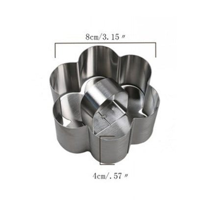 Stainless Steel Cake Ring Mousse Cake Mold Onigiri Sushi Tool with Push Plate Non-