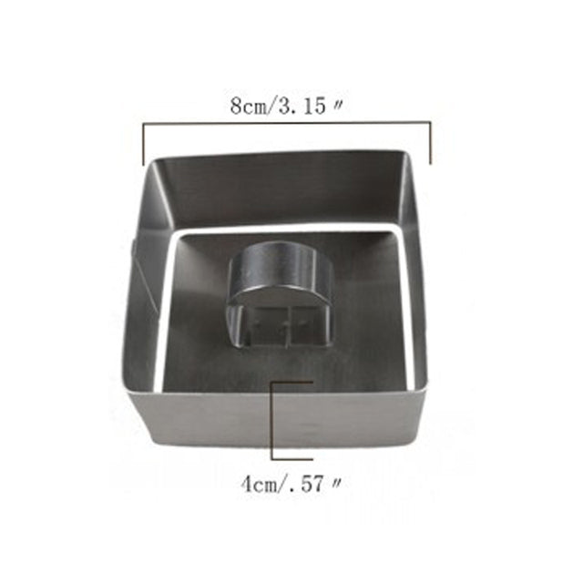 Stainless Steel Cake Ring Mousse Cake Mold Onigiri Sushi Tool with Push Plate Non-
