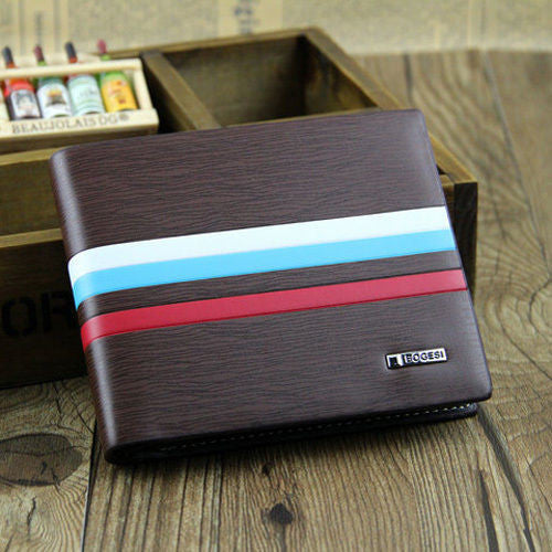 Stylish Men's PU Leather Wallet Pocket ID Credit Card Clutch Bifold Money Purse